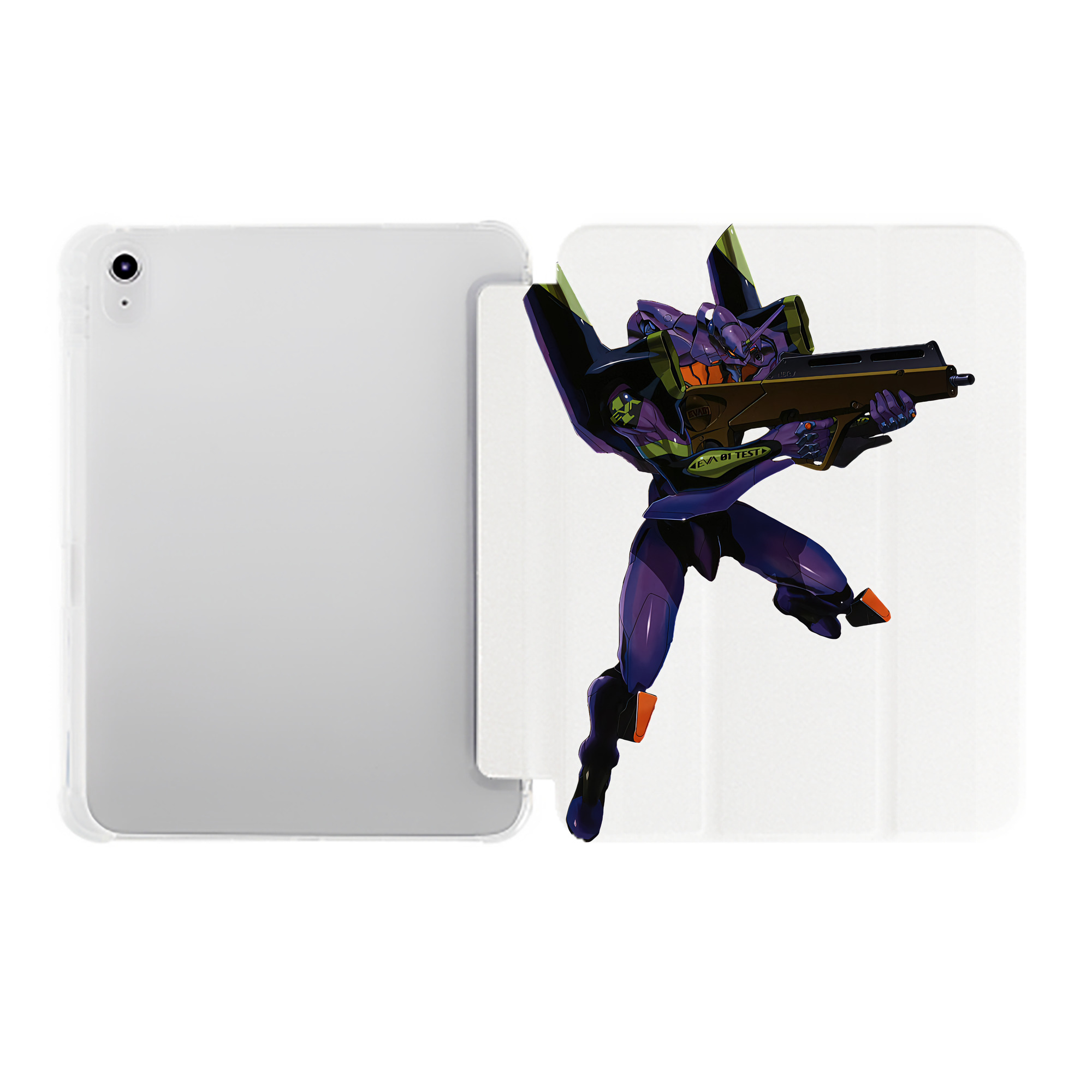 （画像用） EVA 新世紀エヴァンゲリオン IPad ケース ペン収納付き 三つ折りスタンド PUレザー×シリコン 対応機種9.5/10.5/10.9インチ
